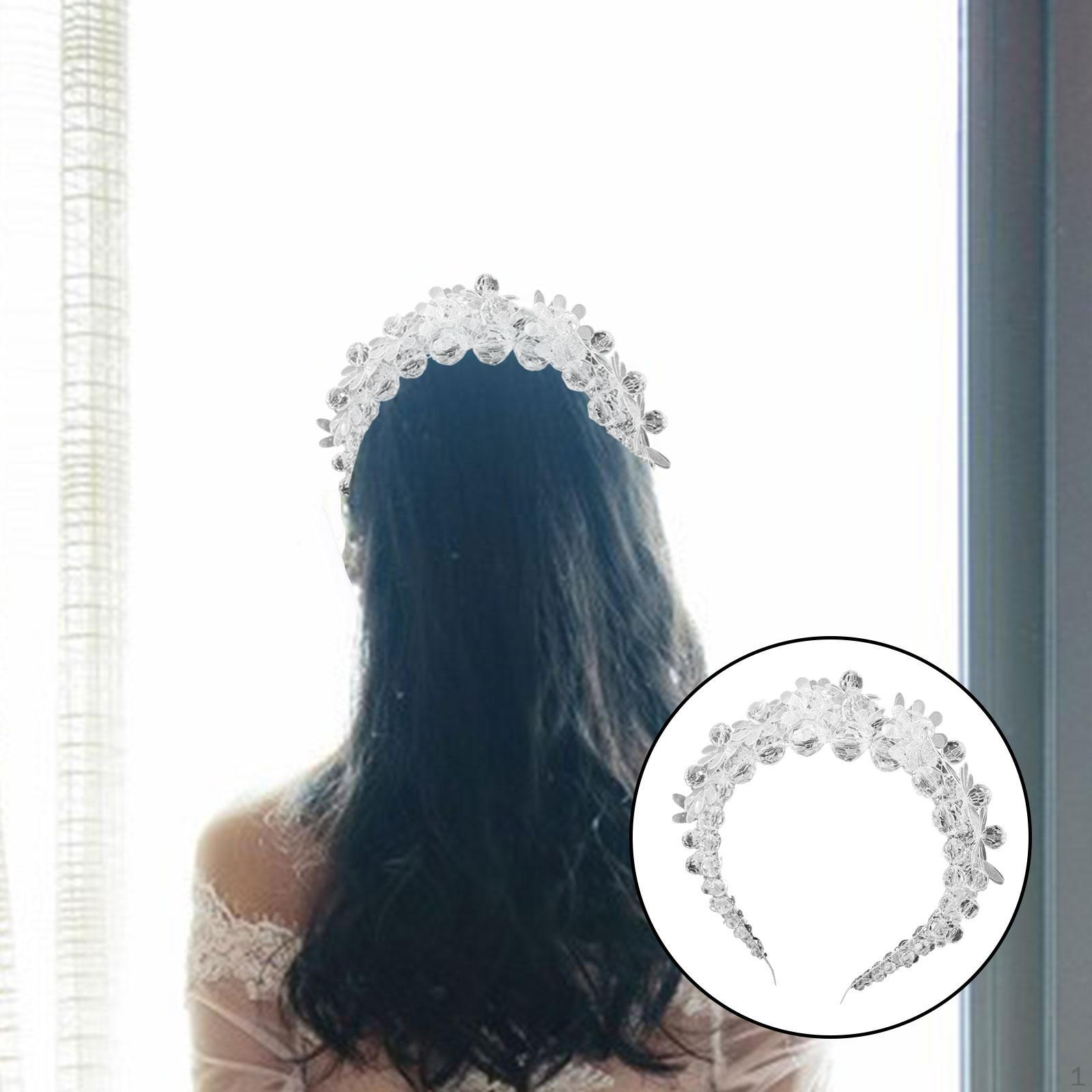 Повязка на голову с бусинами, ручная работа, женская широкая повязка на голову, костюм для косплея, блестящая повязка на голову, стеклянное кольцо для волос.