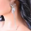 Crystal Tassel Earrings for Women - Elegant, Slimming, Bride & Wedding Dangles, Exaggerated Ear Jewelry