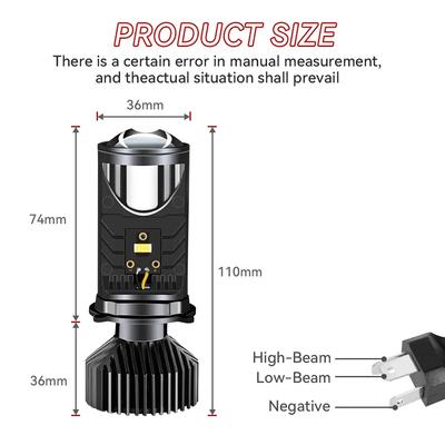Car Parts H4 LED Lamp Projector Lens 20000LM Plug&Play Mini Car Bulb Canbus Auto Headlight Turbo Lamp Dual High Low Beam 12V 24V