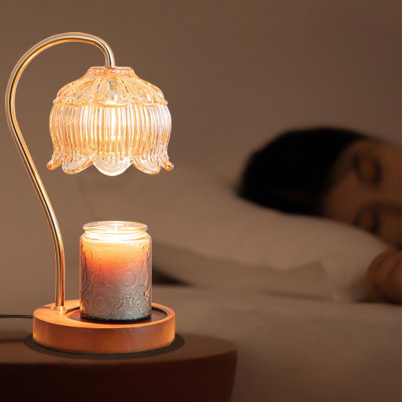 American Retro Marble Candle Melter and Aromatherapy Wax Diffuser Lamp with Smokeless Temperature Control Night Light