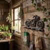 Retro Bicycle Cast Iron Hooks Rust-Proof Space-Saving Wall Mount Key Holder Rustic with 4 Hooks Tool Storage Rack Entryway