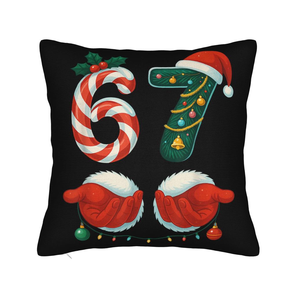 6 7 Christmas 67 Santa  Pillow Cover  Soft Cushion Cover Kawaii Pillow Case For Chair Sofa Home Decor