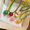 Trendschmuck Dopaminfarben Apfel Erdbeere Zitrone Früchte Anhänger Perlenkette für Frauen Y2K Niedliche Choker Party Halskette