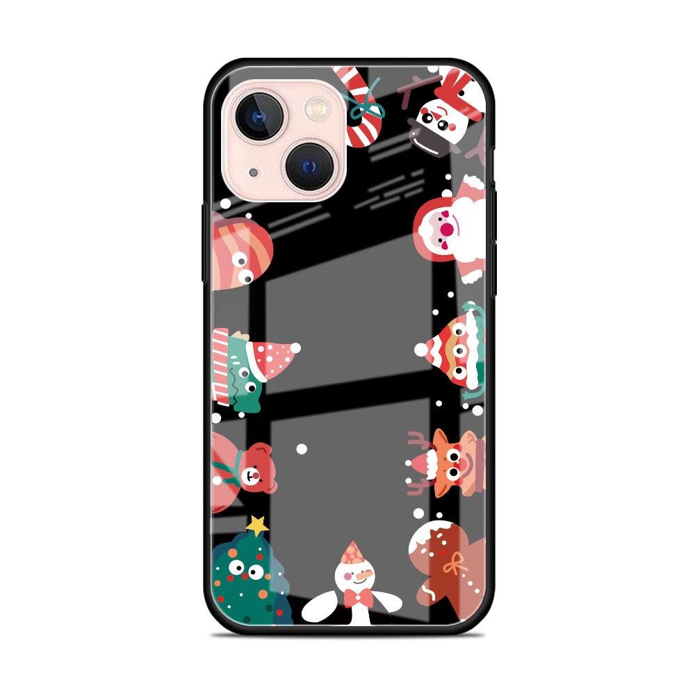 

Снежный рождественский стеклянный чехол для Apple iPhone 14 13 11 12 Pro 7 XR X XS Max 8 6 6s Plus SE 2022 13Pro закаленный телефон Tampa iPhone 7Plus(8 Plus)