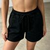 Shorts Casuales de Mezclilla para Mujer con Cintura de Cordón Ajustable Corte Relajado Tejido No Elástico Ligero Transpirable Pantalones de Verano