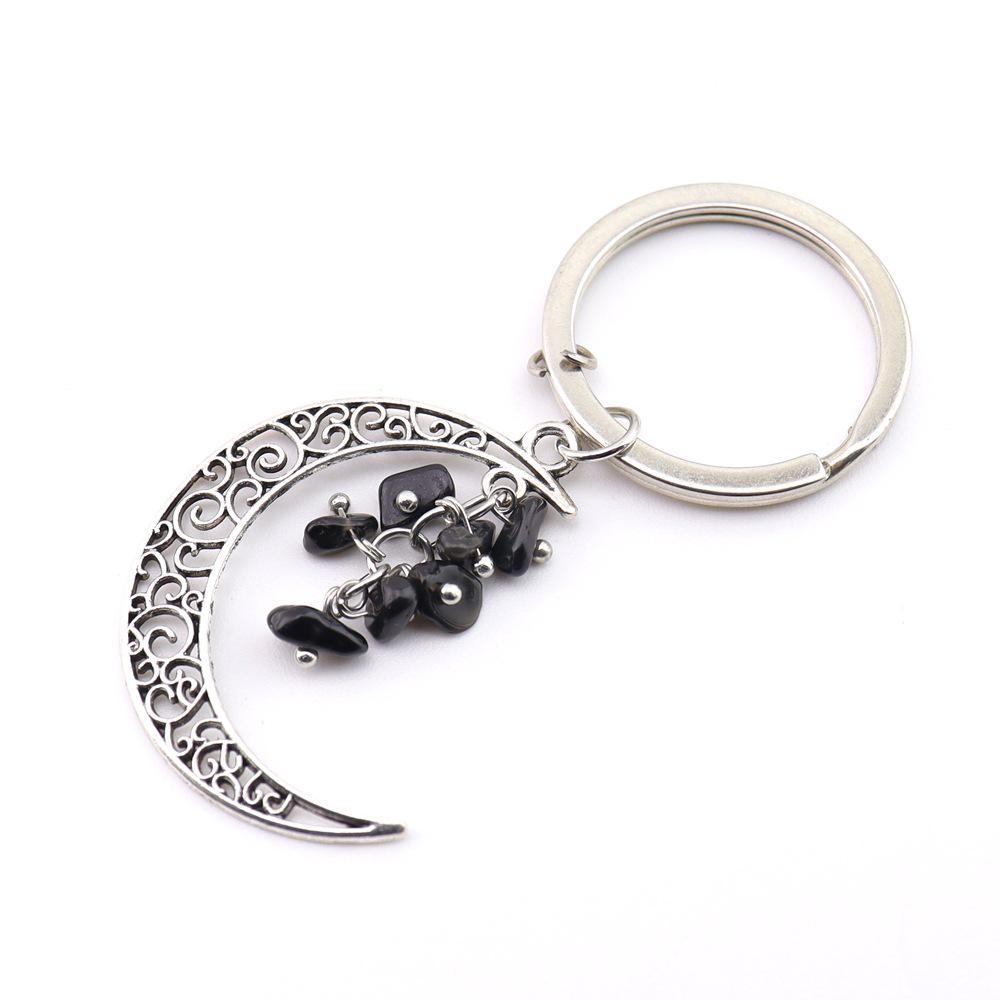Moon Gravel Grape Crystal Keychain Keyring K54
