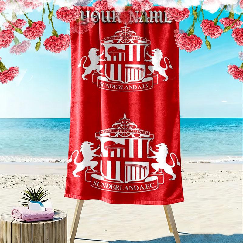 Sunderland A.F Custom Name Print Beach Towel, Large Soft Quick Dry Towel for Beach Camping Swimming