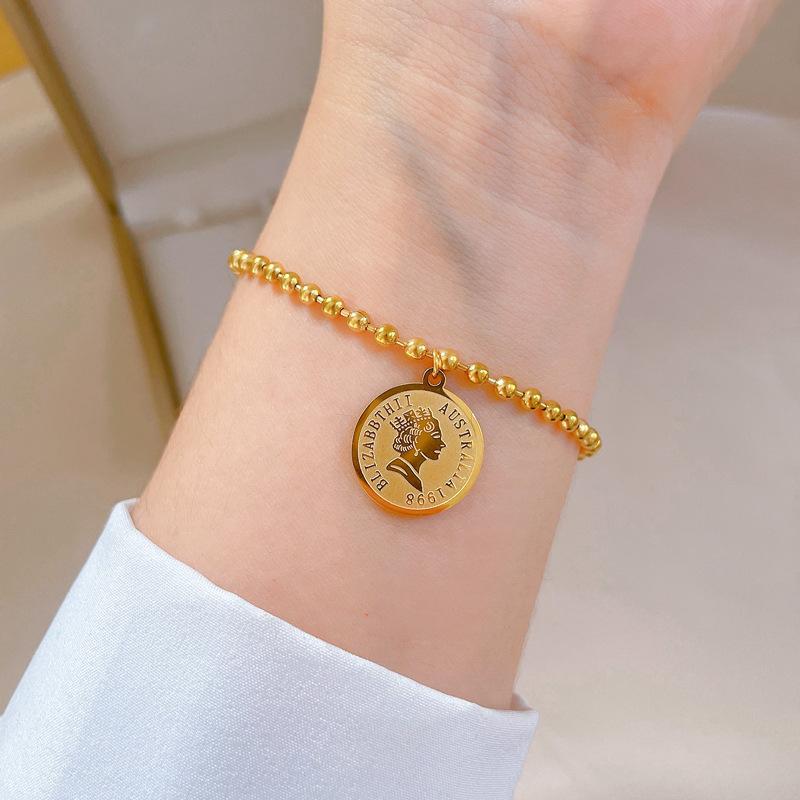 Furnace Real Gold Zircon Hip-Hop Bracelet Gold Fashion Temperament Korean Version Simple Luxury Niche