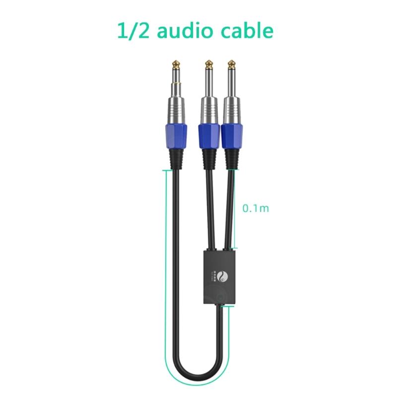 6.35mm 1/4inch Splitter Adapter Cable Male to Double Male Single Channel/Double Channel Stereo Y Type Aux Cord Wire
