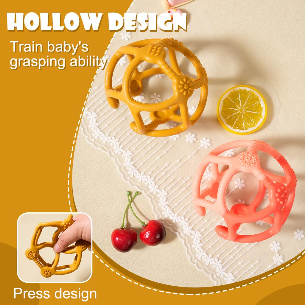 Color Kids 1PCS Silicone Baby Toy Ball Shape Chewing Toys Toddler Teether Toy BPA Free Teething Toys For Babies Soft Baby Stuff