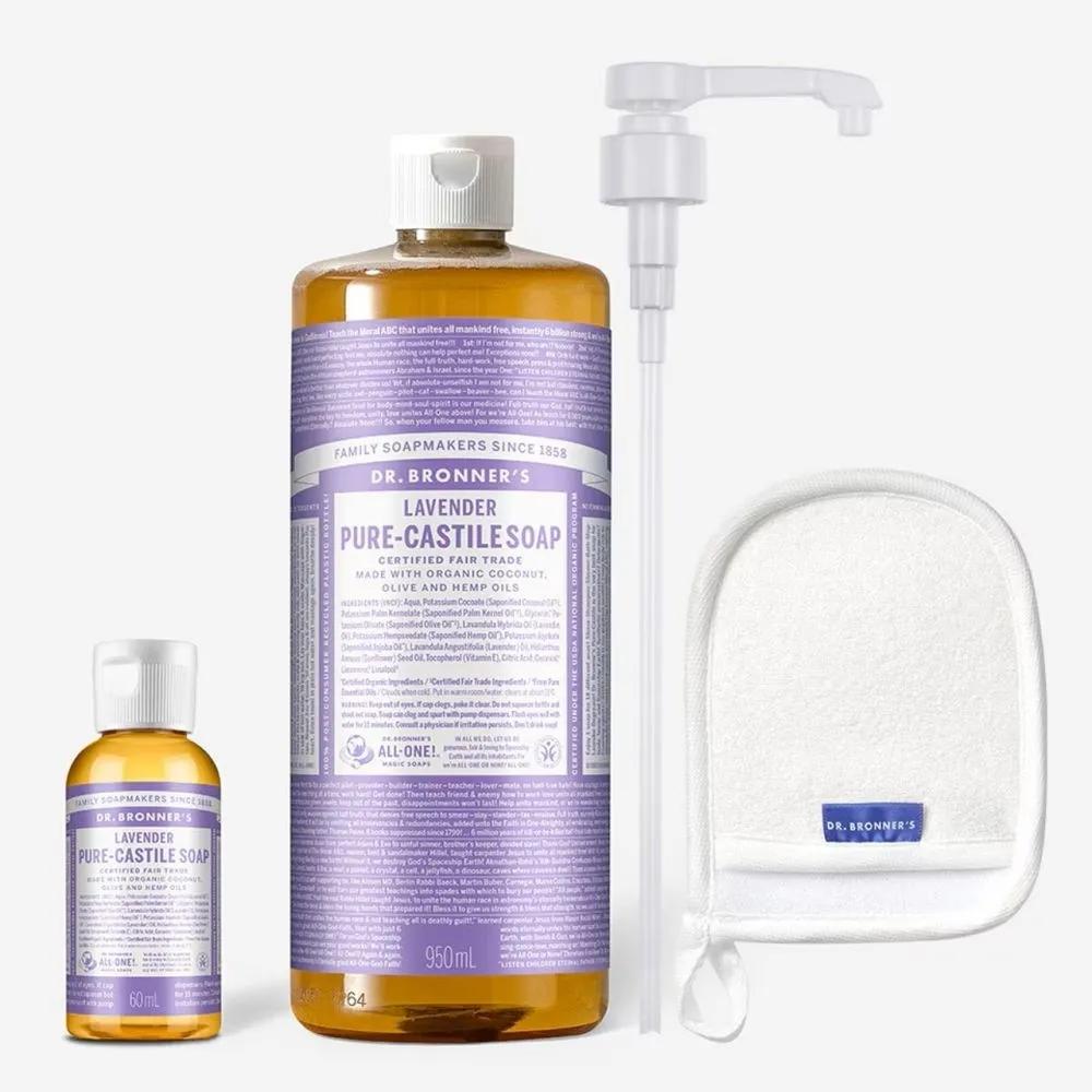 Dr. Bronner's Castile Soap Cleanser 950 Lavender - All-in-One Vegan Oil Body Cleanser