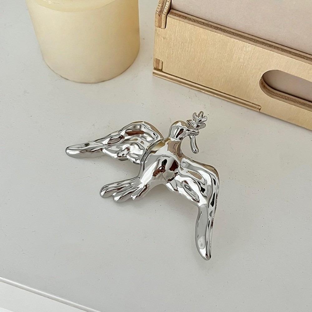 

Copper Swallow Brooch Stainless Steel Birds Badge Vintage Peace Dove Pin Suit Accessory Style 5
