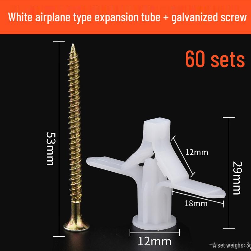 Gypsum Board Self-Tapping Expansion Screw and Plug Set