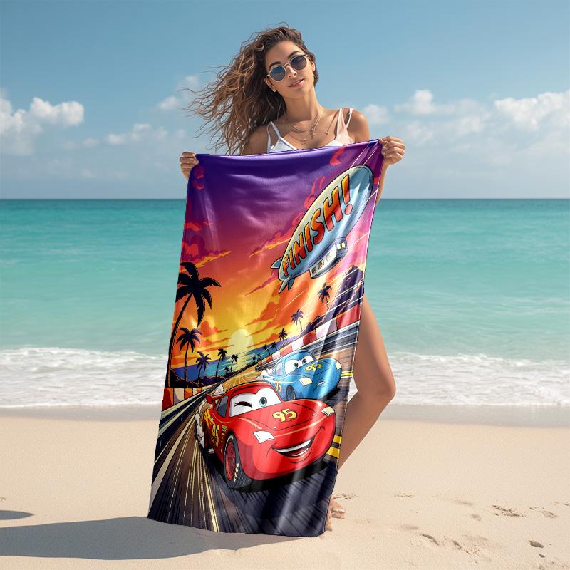 1pc Mcqueen Beach Towel, Highly Absorbent, Soft Comfortable, Yoga, Swimming, Fitness, Camping, Beach Activities. B730058