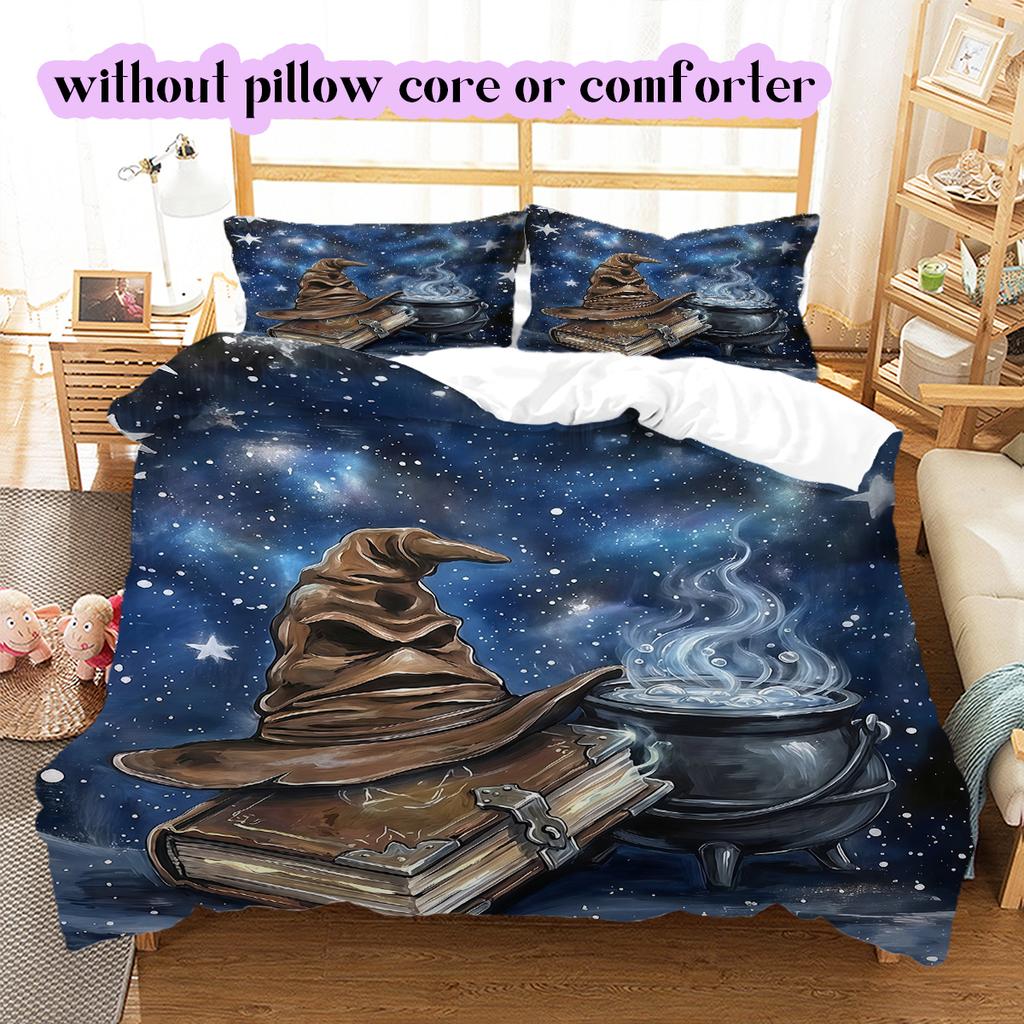 Starry Sky Animals Pattern Bedding Quilt Set Quilt Cover Pillowcase Home Decoration Birthday Gift (1 * Duvet Cover + 2 * Pillowcase, Without Core)