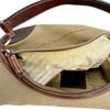 PRADA Logo jacquard Handbag canvas khaki Women BR3423 Used