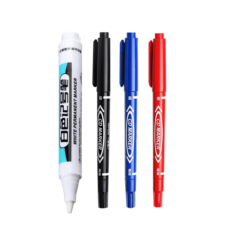 1/4ks Bílý permanentní popisovač na barvu Sada pro dřevo, kámen, plast, kůži, sklo, kámen, kov, plátno, keramiku Značkovač do hlubokých otvorů 07mm