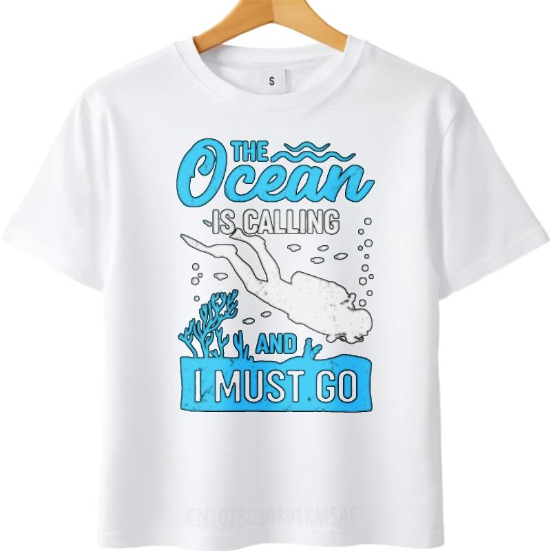 Solid Color For Unisex Crew Neck Tshirt Streetwear The Ocean Is Calling And I Must Go Anime Male Trendy Tee Shirt Trendy Tshirt