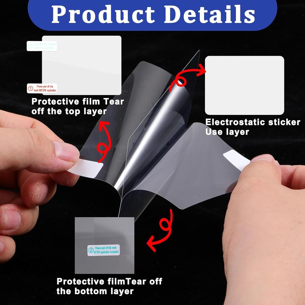 8Pcs Sticker Shield for Windshields, Clear Electrostatic Stickers Double-Sided Adhesive Pad Static Cling Window Film for Dash Cam Mounting