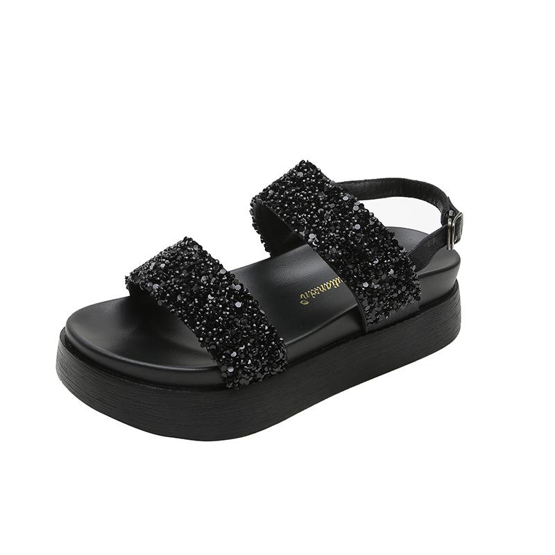 Sandals girl 2025 new summer versatile fairy style flats platform women fashion Roman shoes women ins tide