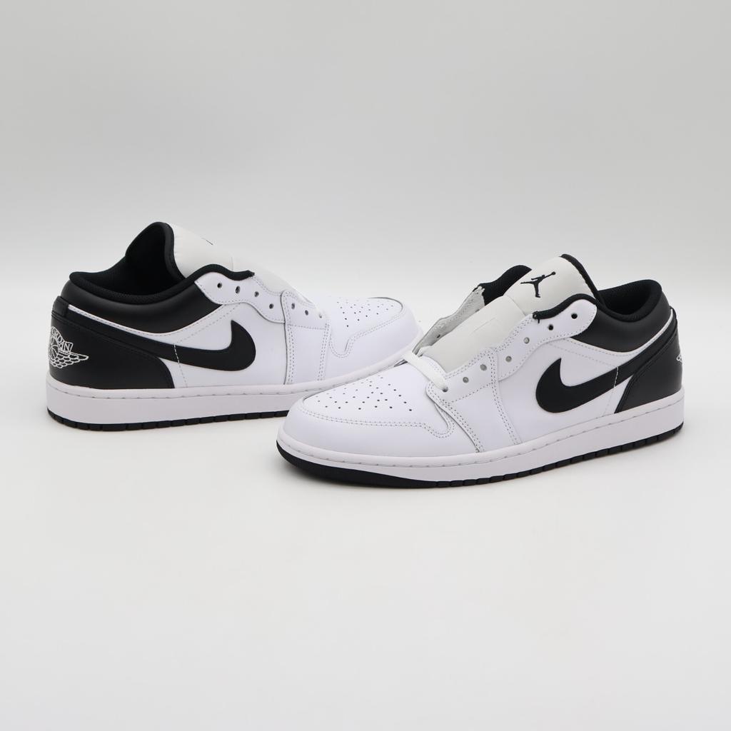 553558-132 Nike Air Jordan 1 Low White Black (Men's)