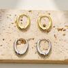 Oval-shaped Brass Earrings, Stylish and Elegant Geometric Accessories