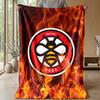 Brentford Football Print Flannel Blanket, Soft Warm Lightweight Throw Blanket for Sofa Bed Camping