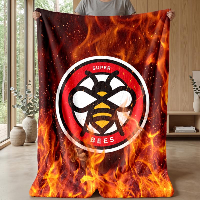 Brentford Football Print Flannel Blanket, Soft Warm Lightweight Throw Blanket for Sofa Bed Camping