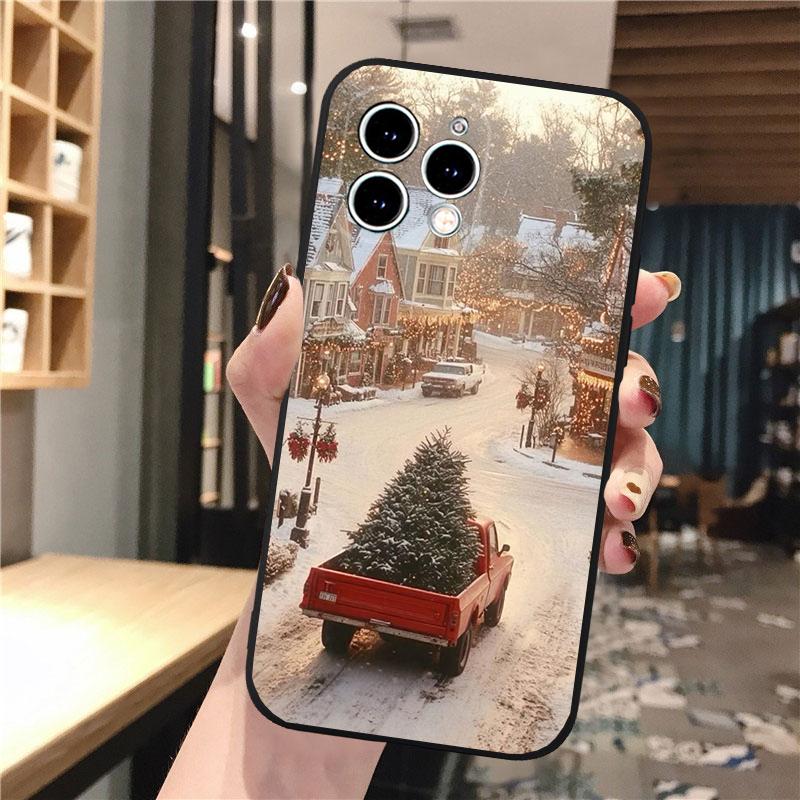 Phone Case Carcasa Funda For iPhone 17 Pro Max Air 16 15 14 13 Pro Max 15 16 Pro 15Plus Santa Christmas Tree Case
