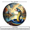 Blue Cobra & Autumn River Scene Pattern Polyester Car Tire Cover - Protective Spare Tire Cover For SUV, Pickup Truck, And Sedan,