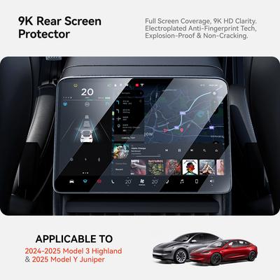 YZ Tempered Glass Film Protector For Tesla Model Y Juniper Model 3 Highland 2025 2025 Rear Row Center Control Screen Protective