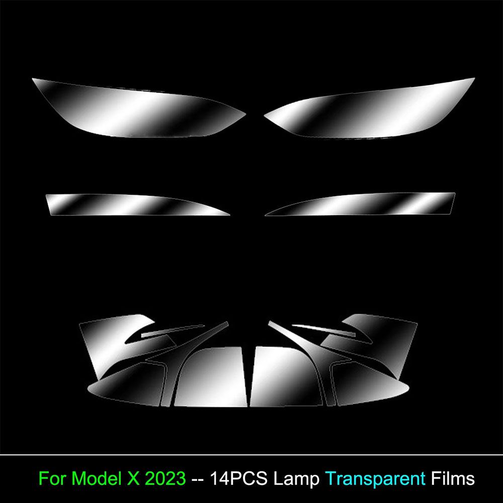 TPU Blackened Headlight Taillight Foglight Protective Film for Tesla Model X  For Model S 2024 Black Color Changing Films