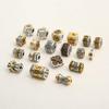 Tibetan Silver Handmade Retro Mantra Beads: Two-Color Swastika Spacer for DIY Cultural Ornaments