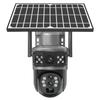V380 4G Solar Camera with Dual-View, Triple-Lens, 10x Zoom, Low-Power, Wireless Bullet Ball Monitor