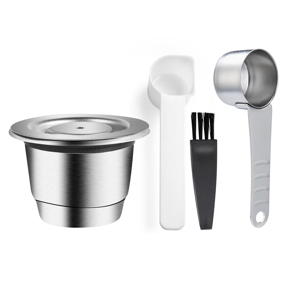 

Refillable Capsule Filters Stainless Steel Espresso Cups Reusable Coffee Pods For Nespresso With Tamper Dosing Ring