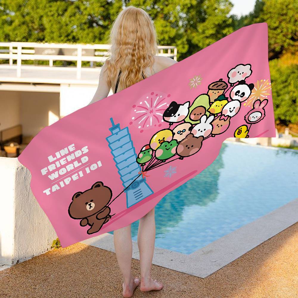 Classic Cartoon L-LINE F-FRIENDS Beach Towel Colorful Bath Towels For Girl Microfiber Quick Dry Sand Free Beach Gym Pool