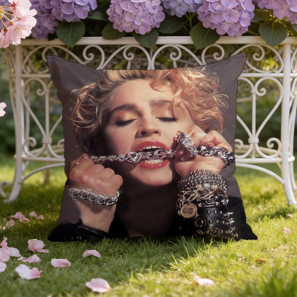 M-Madonna-A Cushion Cover Home & Car Dual-Scene Pillow Cover: Reversible for Premium Comfort