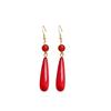 New Chinese-style smudged agate water drop ear hook, simple and advanced earrings, versatile and exquisite temperament, national style trend earrings