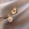 1pair Pineapple Pendant Earrings Internet Celebrity Personalized Earrings Simple Cold Wind Earrings Earrings Female