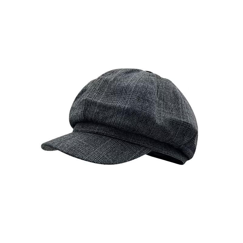 Women's Vintage Plaid Newsboy Beret Hat