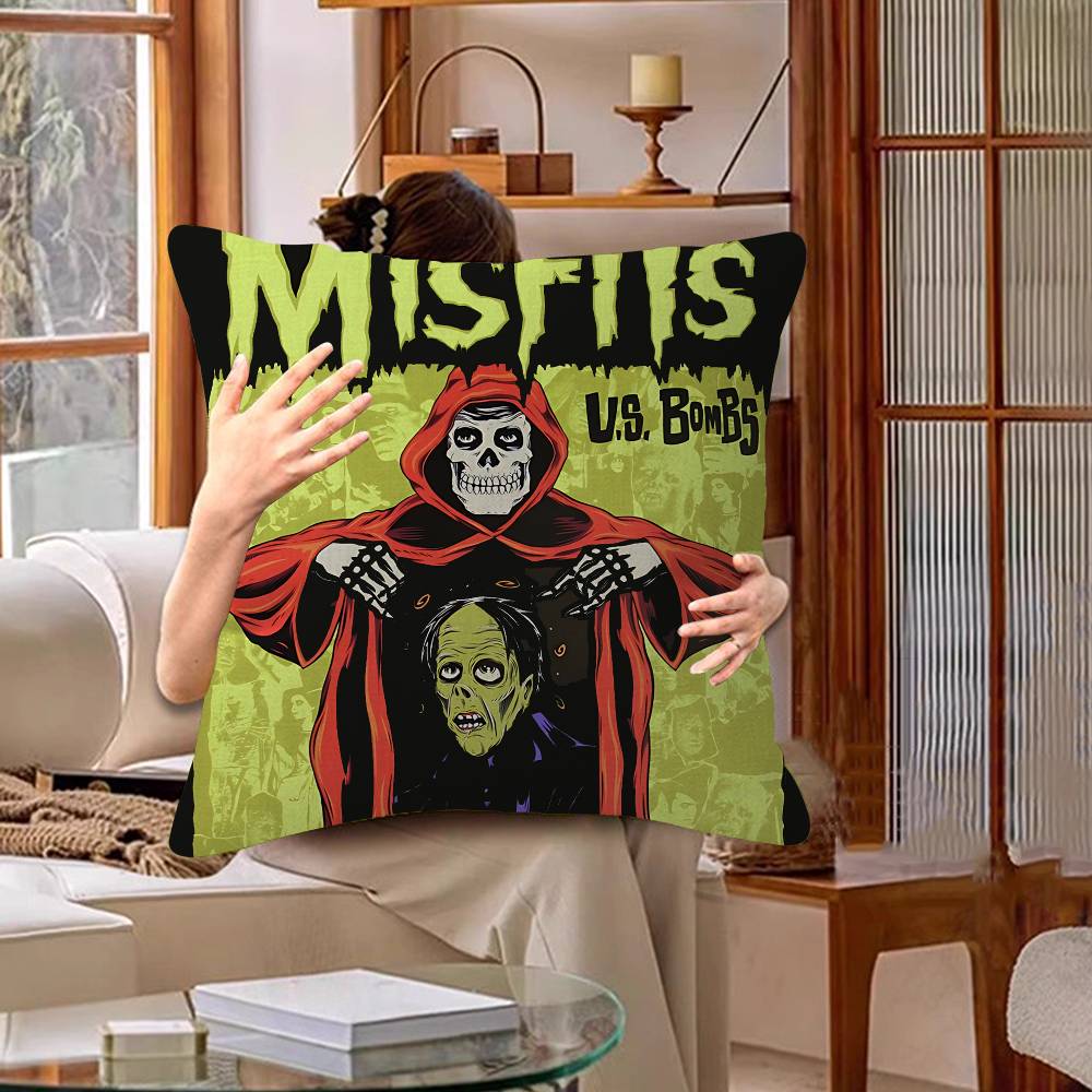 Classic M-Misfits Punk Band Cushion Cover Decorative Pillow Sofa Home Decor Case Pillow Cases