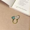 Dopamine Crystal Pumpkin Open Rings Versatile Jewelry Gifts Trendy Hand Decoration  for Women