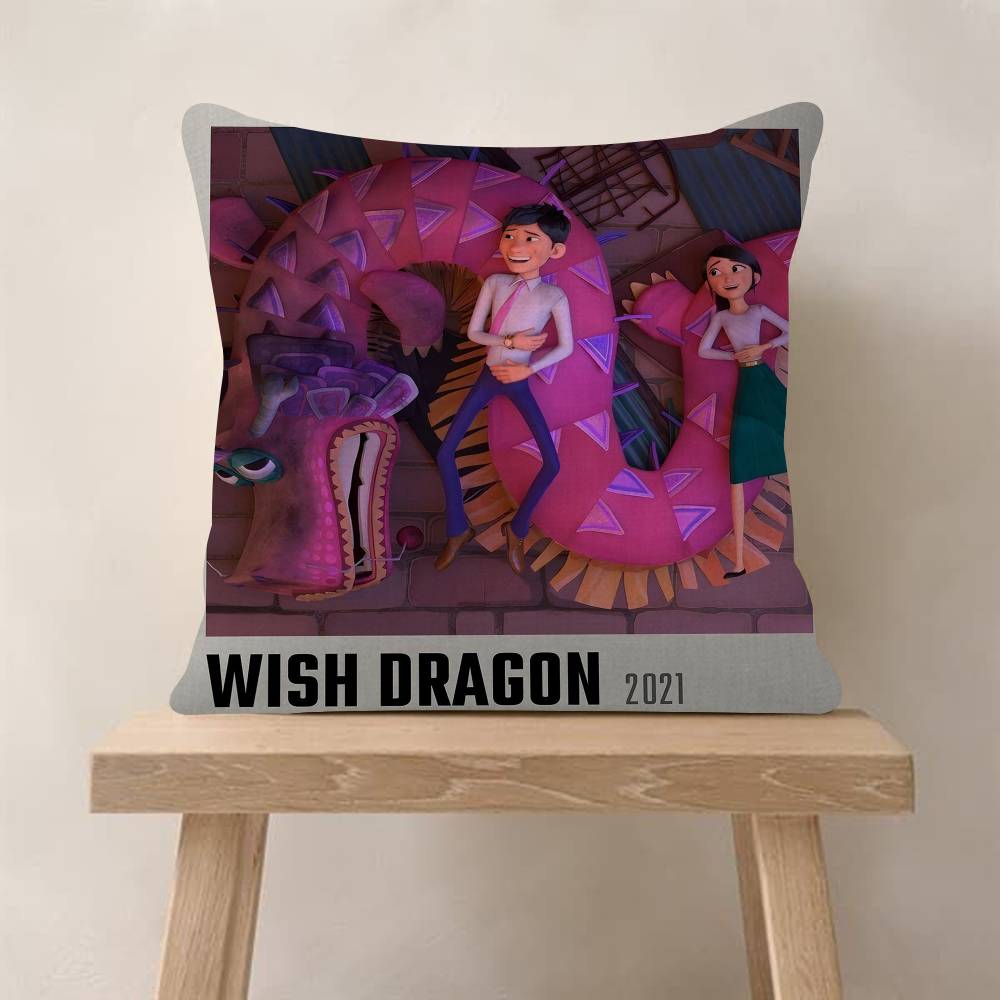 Cartoon Wish Dragon Movie Cushion Cover Pillowcase Upholstery Sofa Throw Pillow Home Decor Pillowcas