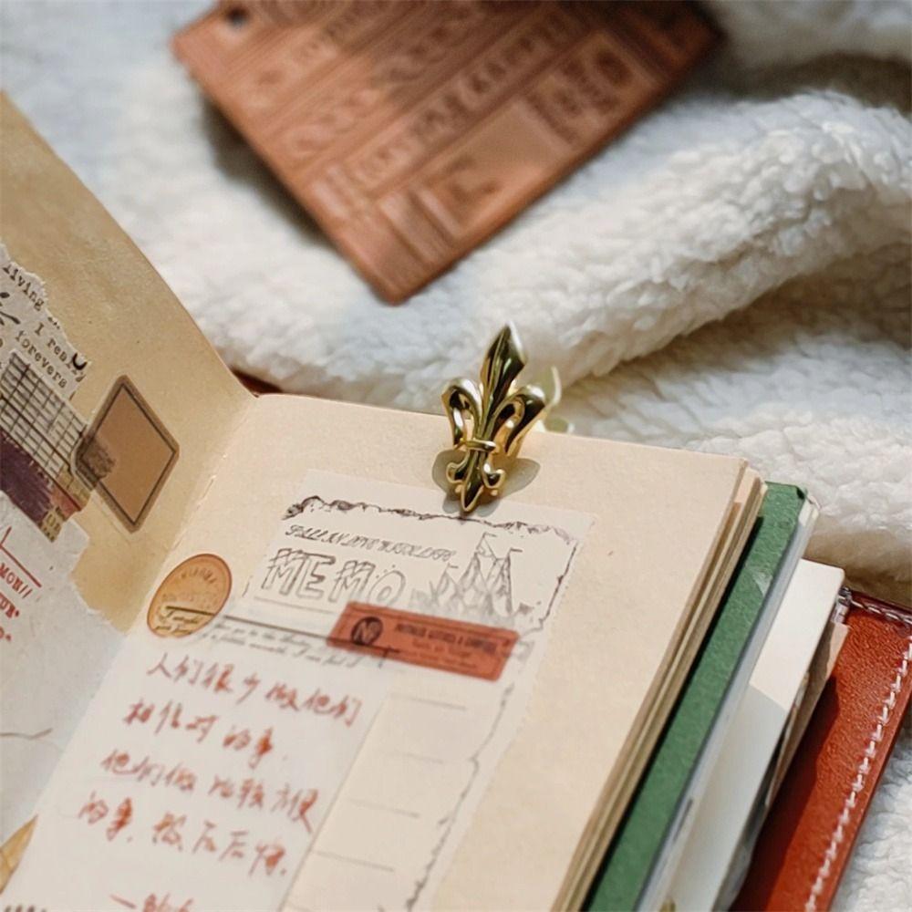 Bookmark Flower Notebook Clip Antique Metal Binder Clips Vintage Paper Clip  Student Use