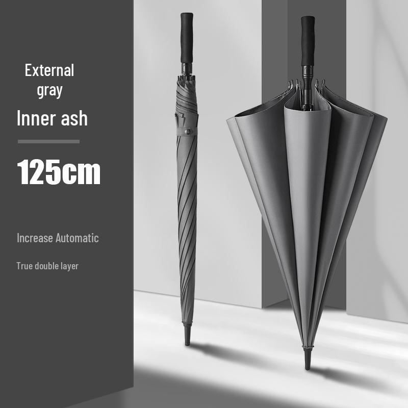 Extra Large Double Layer Automatic Umbrella for Two, Reinforced Long Handle, Stormproof and Sturdy