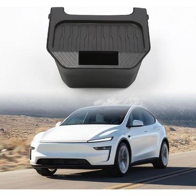 Rear Center Console Trash Can Garbage Bin For Tesla Model Y Juniper 2025 2026, Anti-Slip & Durable Under Seat Storage Box Organizer With Lid Cover