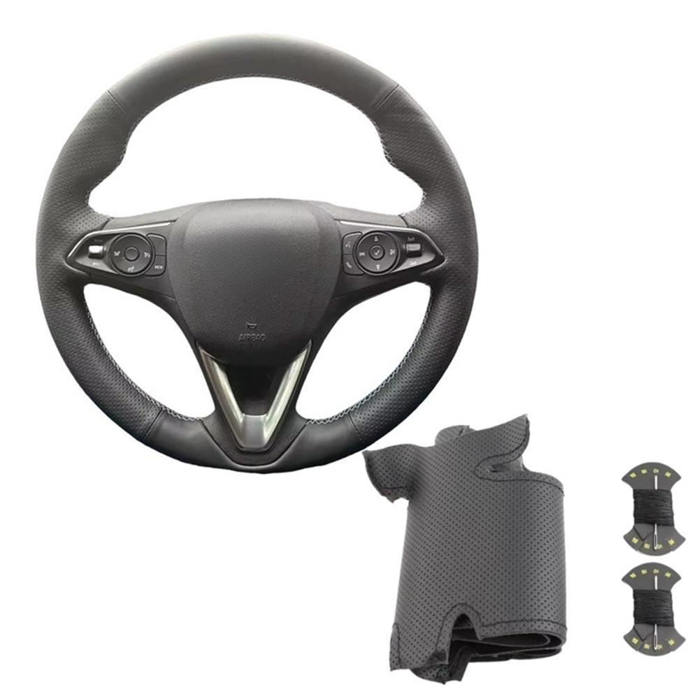 Car Steering Wheel Cover For Opel Astra K Corsa E Crosslandx Grandlandx Insignia Microfiber Leather Steering Wrap
