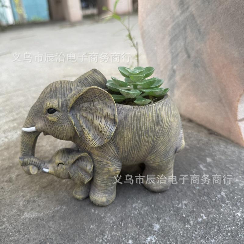 Mother and Child Elephant Resin Crafts Living Room Desk Office Home Decoration Ornament Creative Gifts