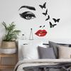 Self-adhesive Black Butterfly Delicate Face Wall Stickers for Bedroom Living Room Home Decor