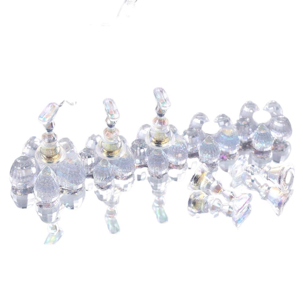 Crystal Flower Shape Nail Tip Practice Stand Shiny Nail Art Display Kit  DIY Practice
